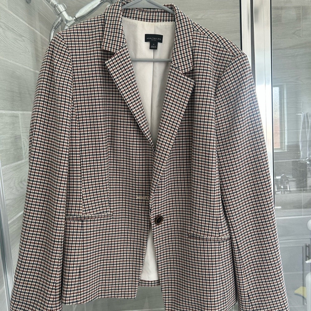 Ann Taylor Multicolor houndstooth Jacket